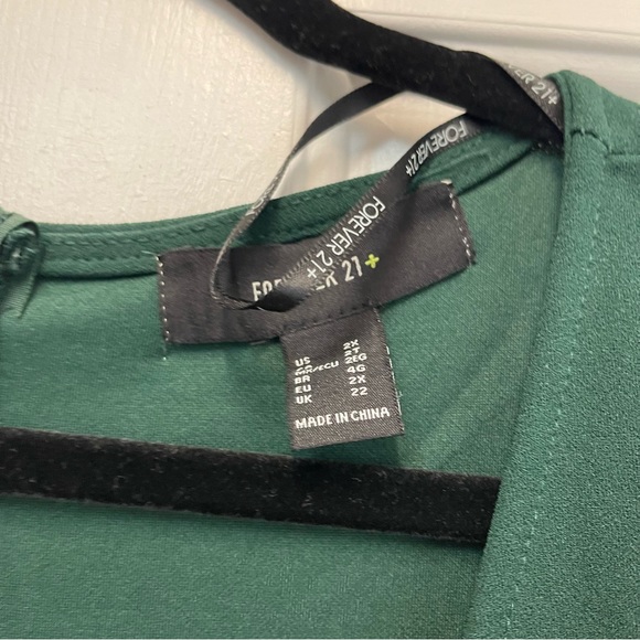 Forever 21 Plus Green Surplice Skort Dress 2X - Picture 4 of 5